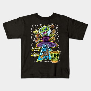 Alien Burger Cow Abduction Kids T-Shirt